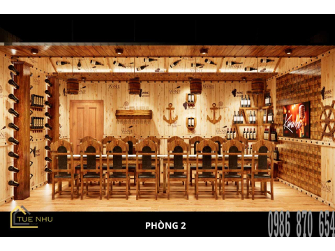 thi công hầm rượu nhà hàng GÒ CÔNG -Q8