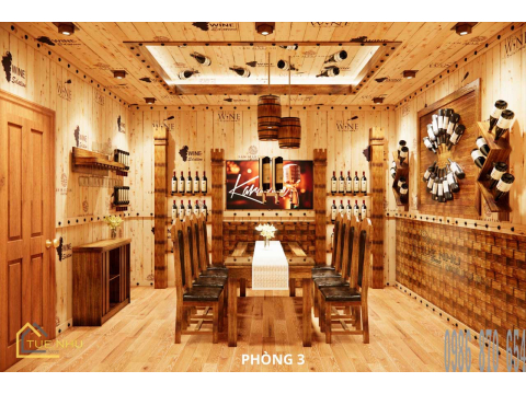 thi công hầm rượu nhà hàng GÒ CÔNG -Q8