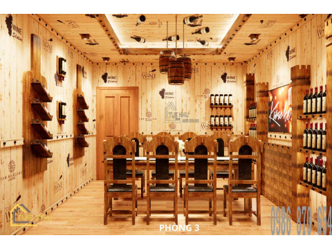 thi công hầm rượu nhà hàng GÒ CÔNG -Q8