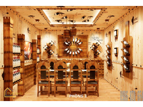 thi công hầm rượu nhà hàng GÒ CÔNG -Q8